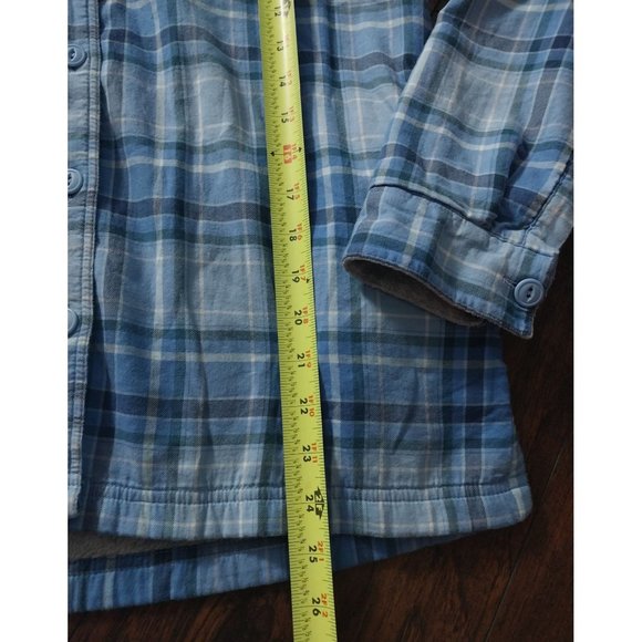 L.L.Bean Fleece-Lined Flannel Hoodie Bright Capri Plaid Women's Sz XS - Picture 11 of 13